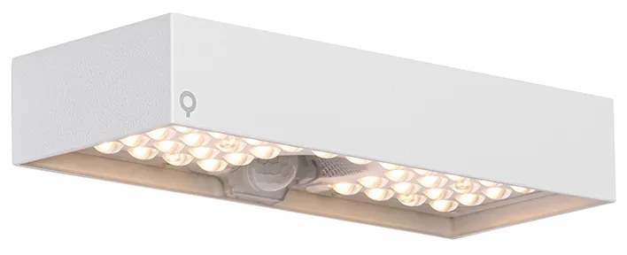 LED Candeeiro de parede exterior branco com luz regulável e sensor solar - Kayo Moderno