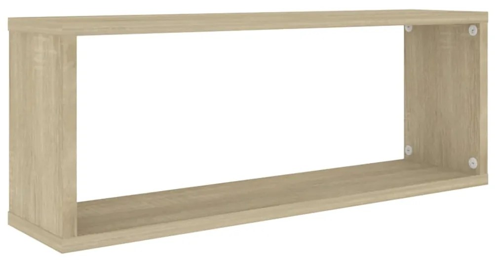 Prateleiras parede forma de cubo 6 pcs carvalho sonoma