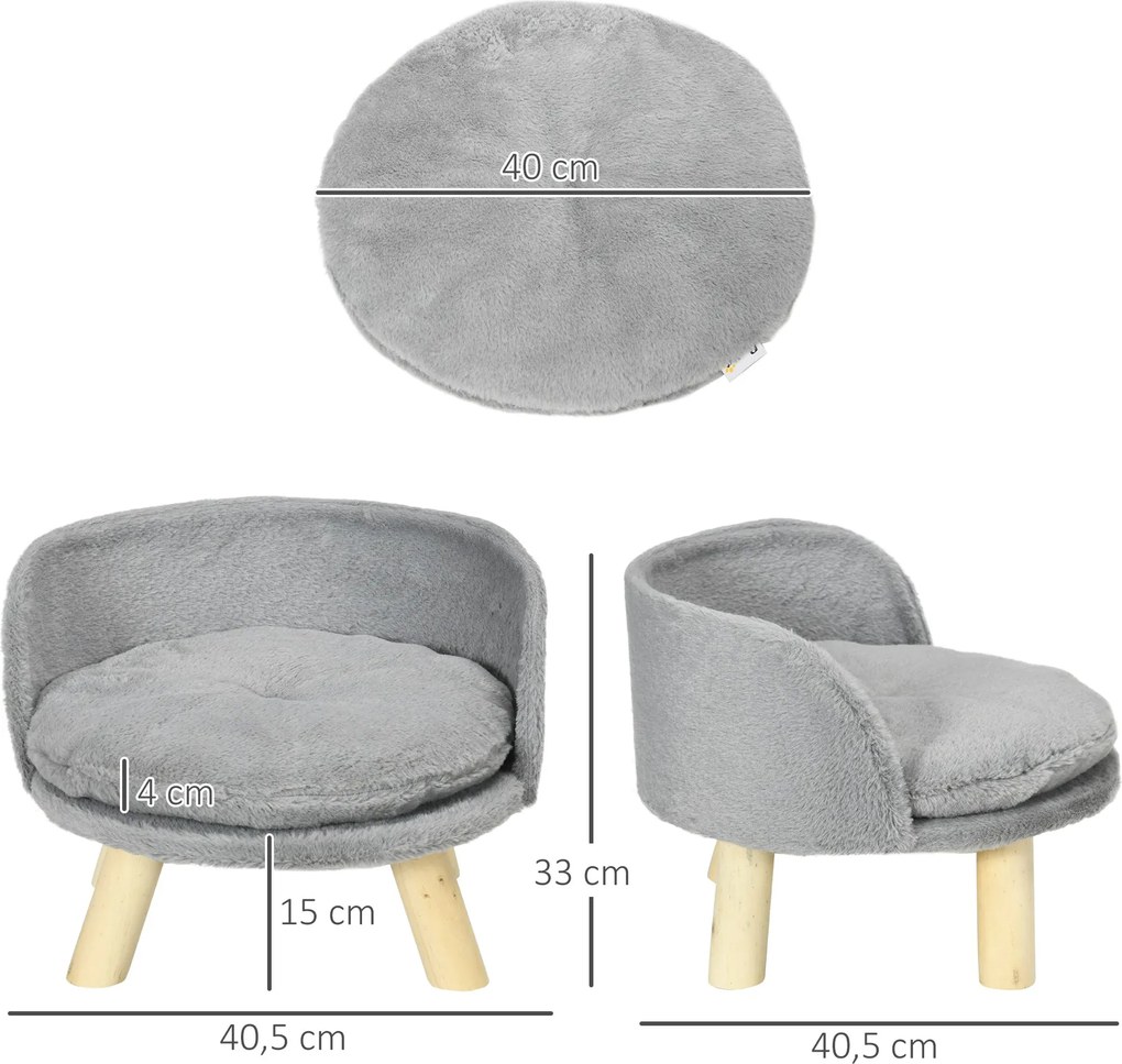 PawHut Cama Elevada para Cães Cama para Cães Mini com Almofada Lavável