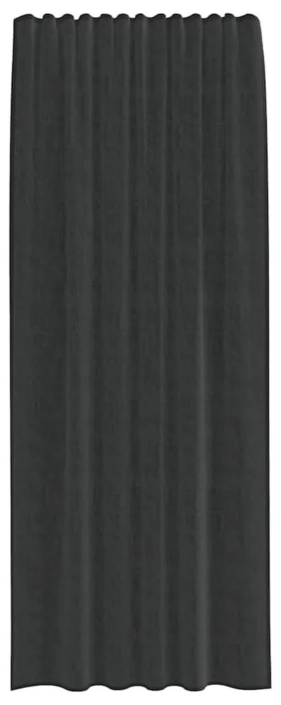 Cortinas de voile com bolsos para varão 2 pcs preto