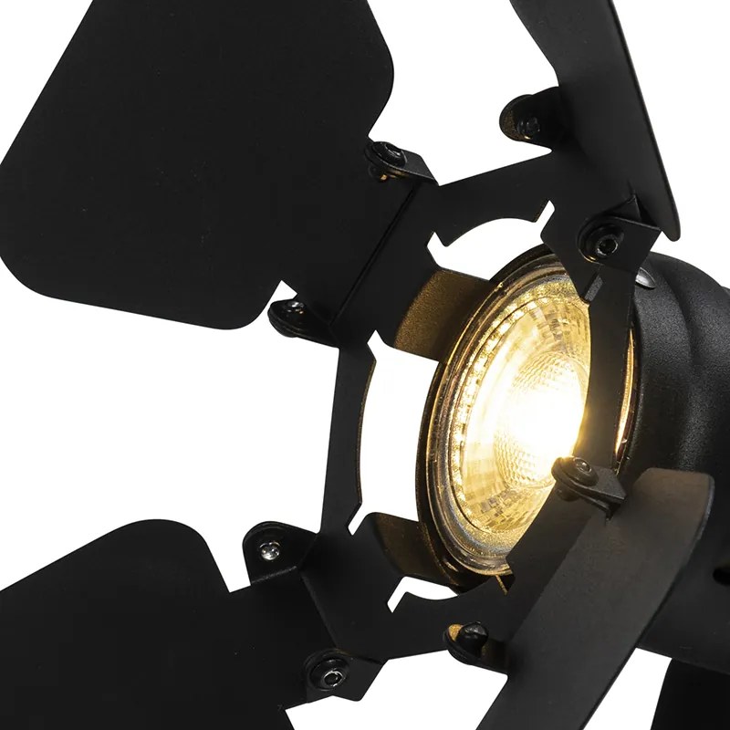 LED Sistema de calhas inteligente preto 3 luzes incl. Wi-Fi GU10 - Movie Moderno