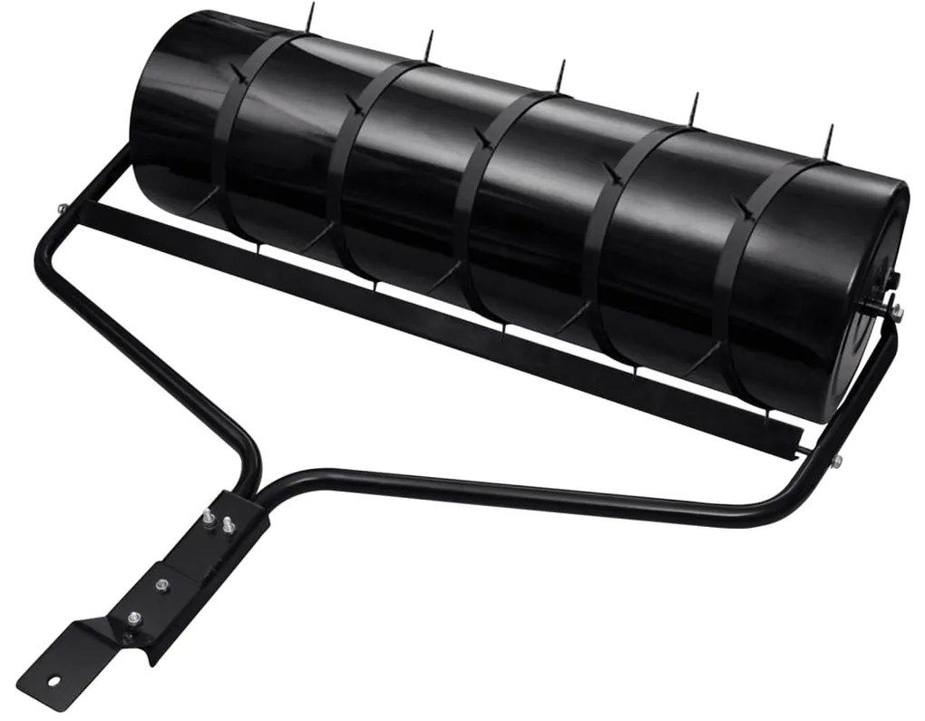 vidaXL Rolo p/ relvado jardim c/ grampos de arejamento 63L ferro preto