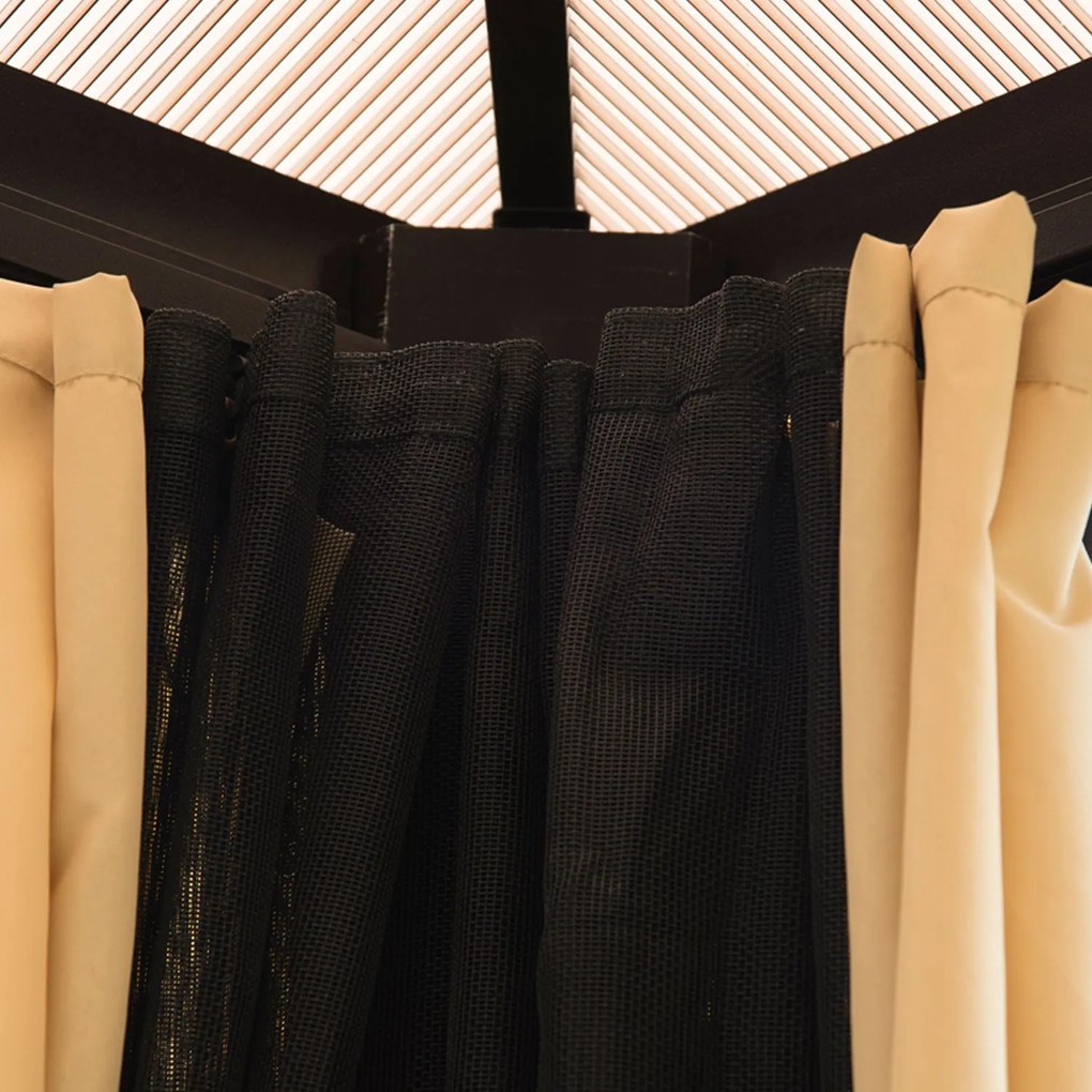 Pérgola para Jardim 3x3,6m Pérgola para Exterior Anti UV Teto de Polic