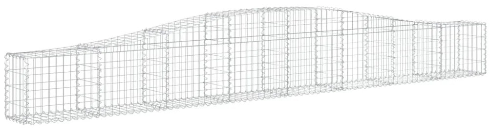 Cestos gabião arqueados 4 pcs 400x30x40/60 cm ferro galvanizado