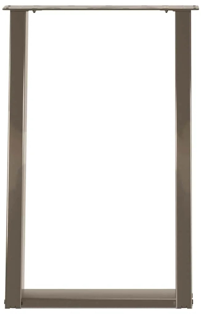 Pés para mesa de jantar em formato de U, 2 peças, aço natural, 50x(72-