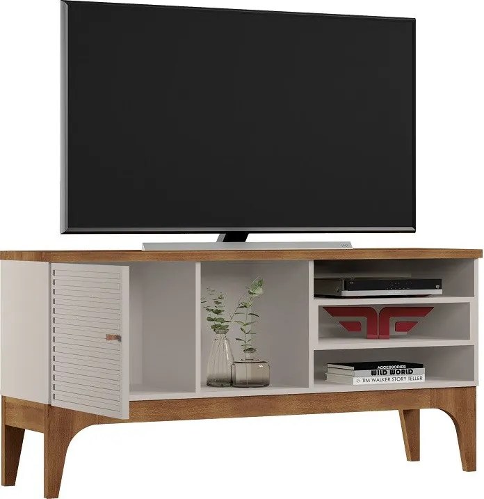 Móvel TV LISBOA – 136x36,5x67,3 cm – MDP Casca de Ovo e Matte com Port