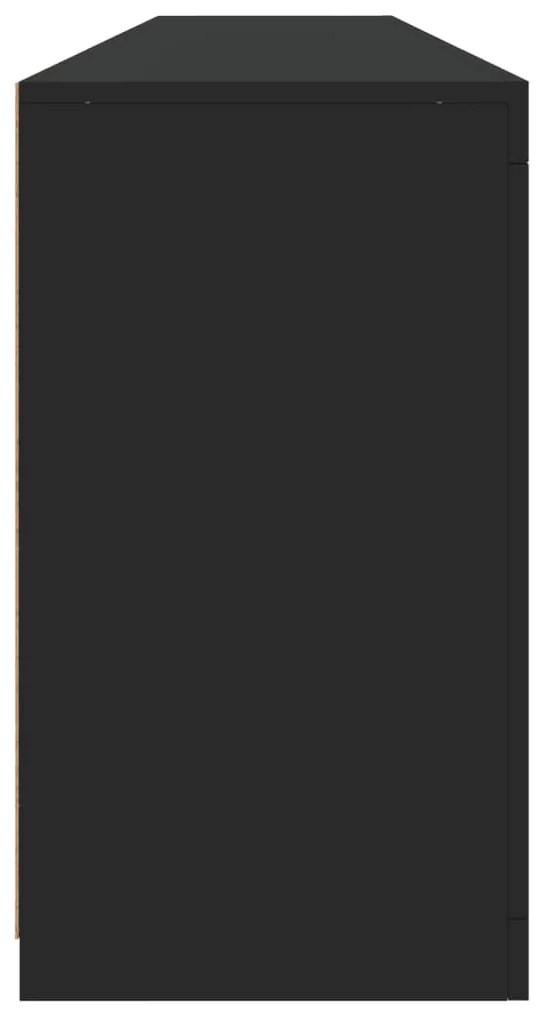 Aparador com luzes LED 202x37x67 cm preto