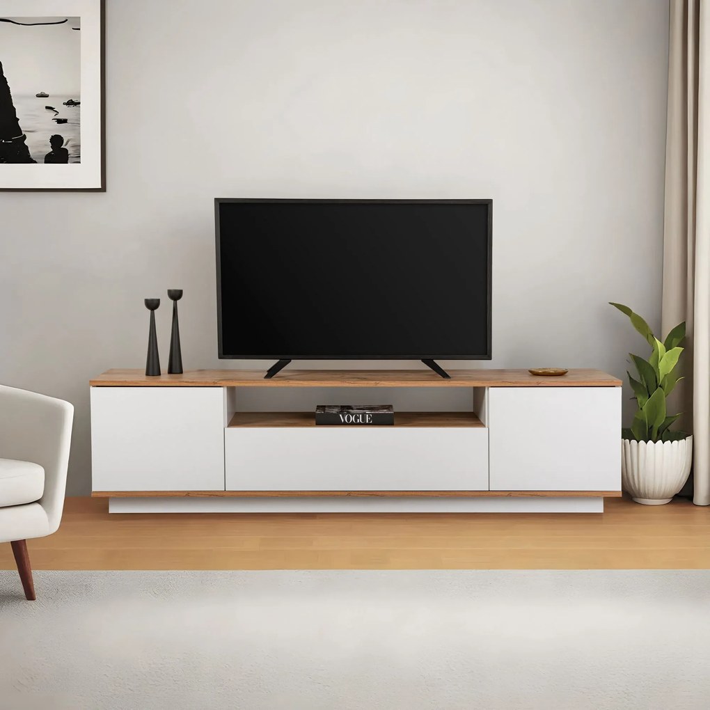 Suporte para TV Veramıont – Branco Atlantic Pine – 180x44,6x44,5 cm
