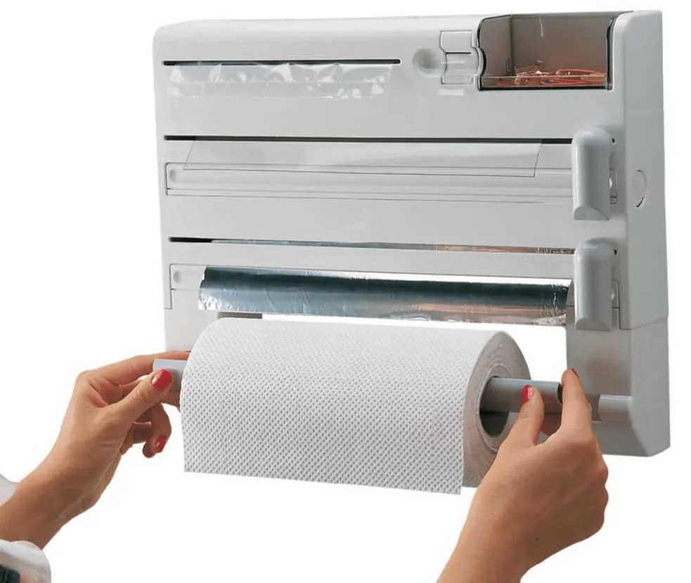 Suporte de parede p/ rolos de cozinha Parat Plus branco 25723