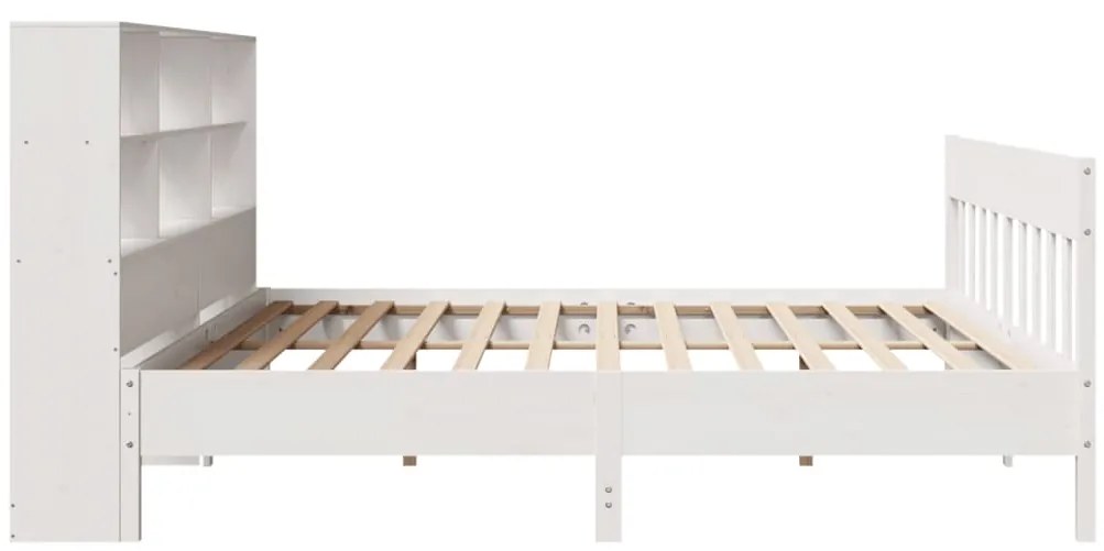 Cama sem colchão 180x200 cm madeira de pinho maciça branco
