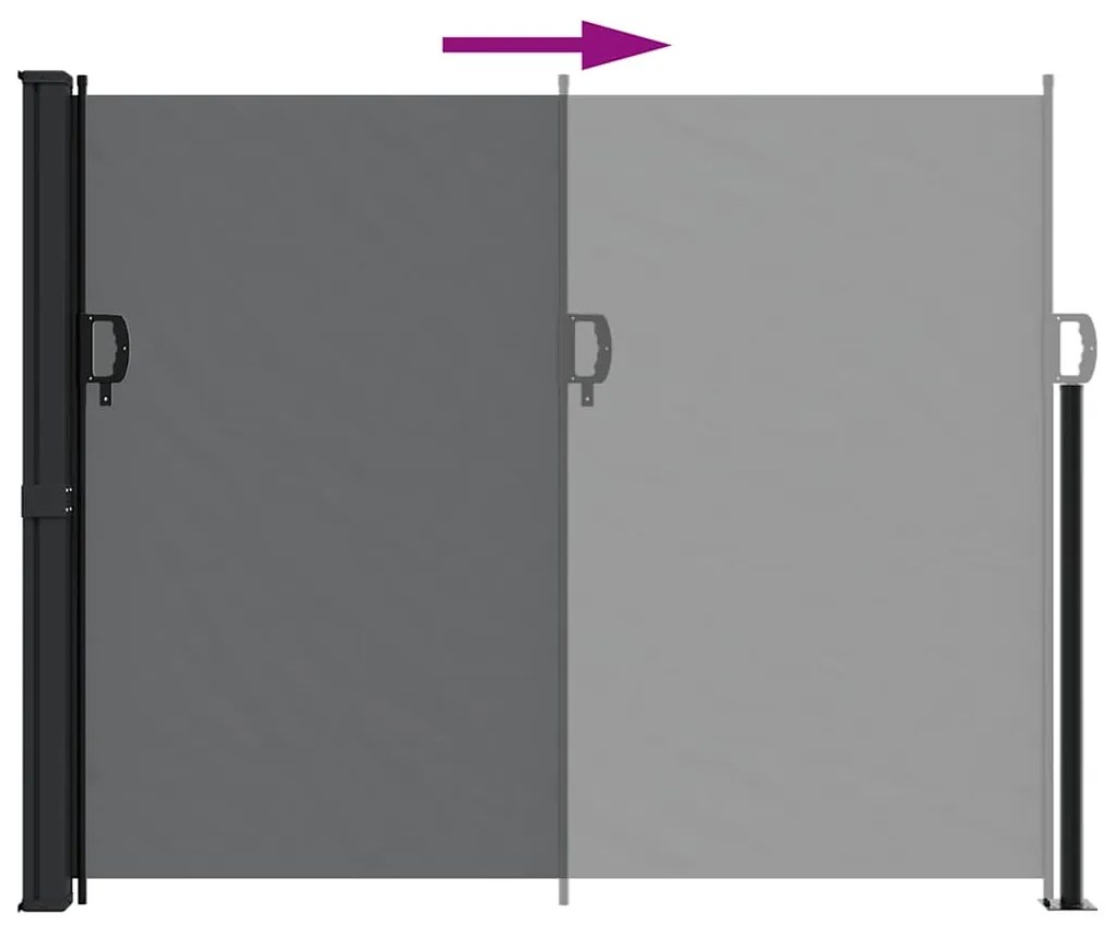 Toldo lateral retrátil 160x500 cm preto