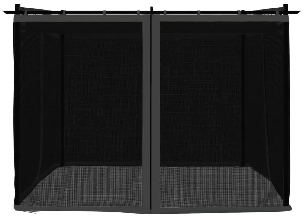 Gazebo com paredes de malha 3x3 m aço antracite