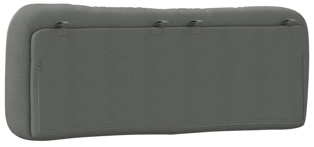 Almofadão de cabeceira 140 cm tecido cinzento-escuro