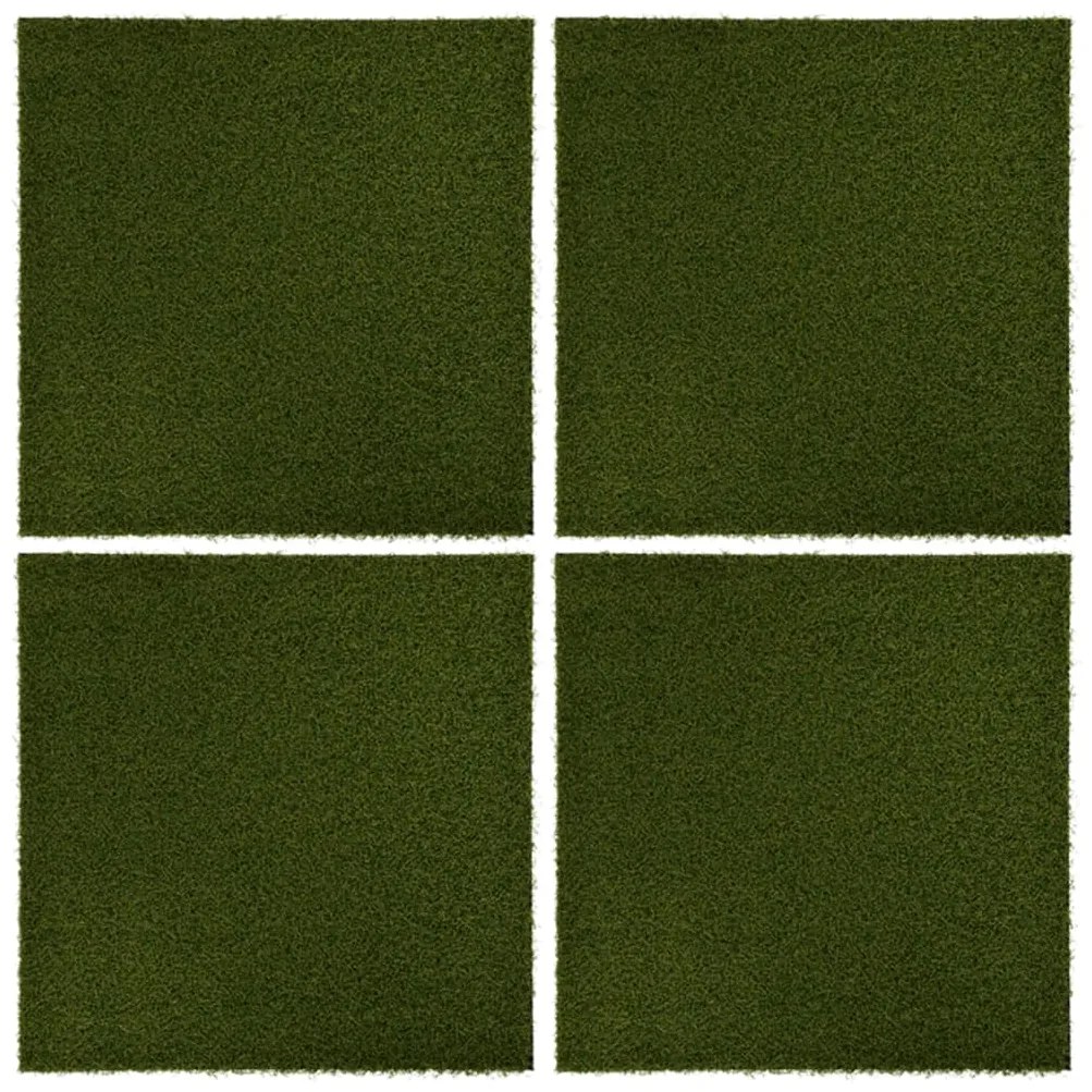 316172 vidaXL Ladrilhos de relva artificial 4 pcs 50x50x2,5 cm borracha