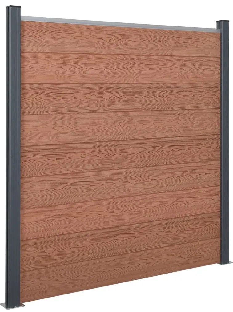 vidaXL Conjunto de painéis de vedação 180x186 cm WPC castanho