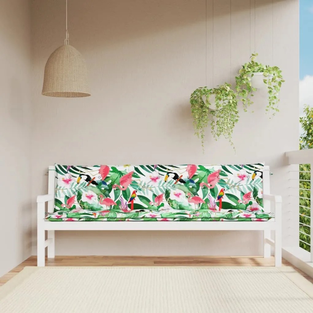 vidaXL Almofadões p/ banco de jardim 2 pcs 200x50x7 cm tecido multicor