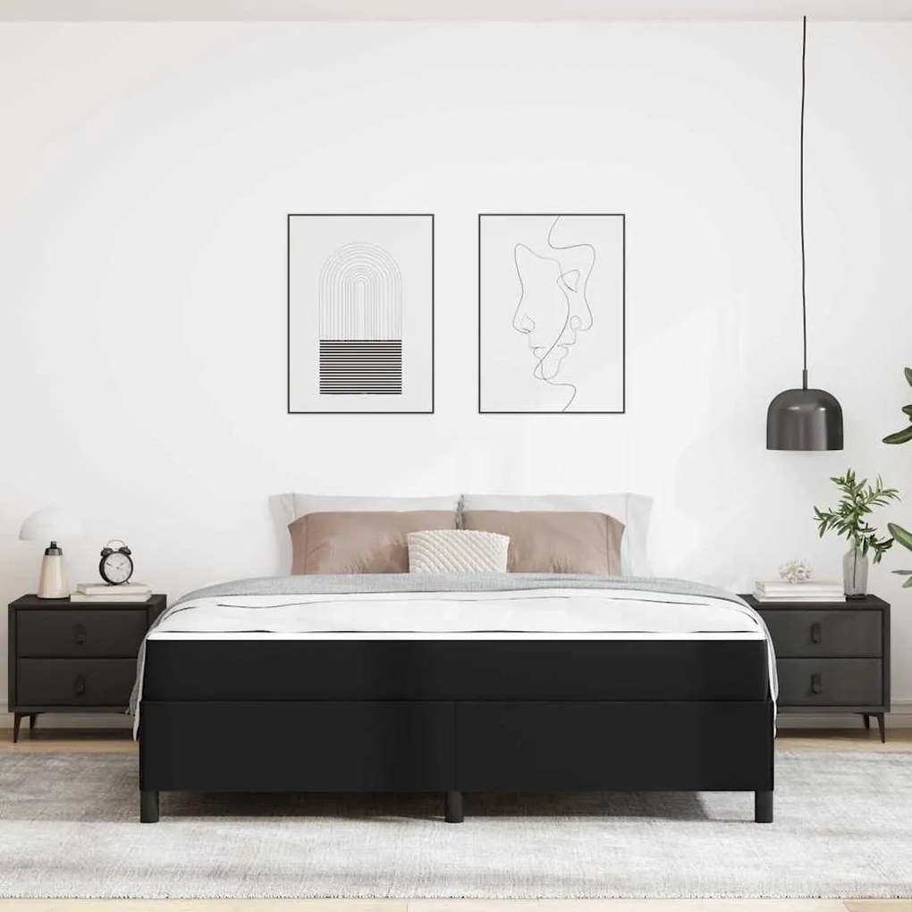 Estrutura de cama com colchão Preto 180 x 200 cm