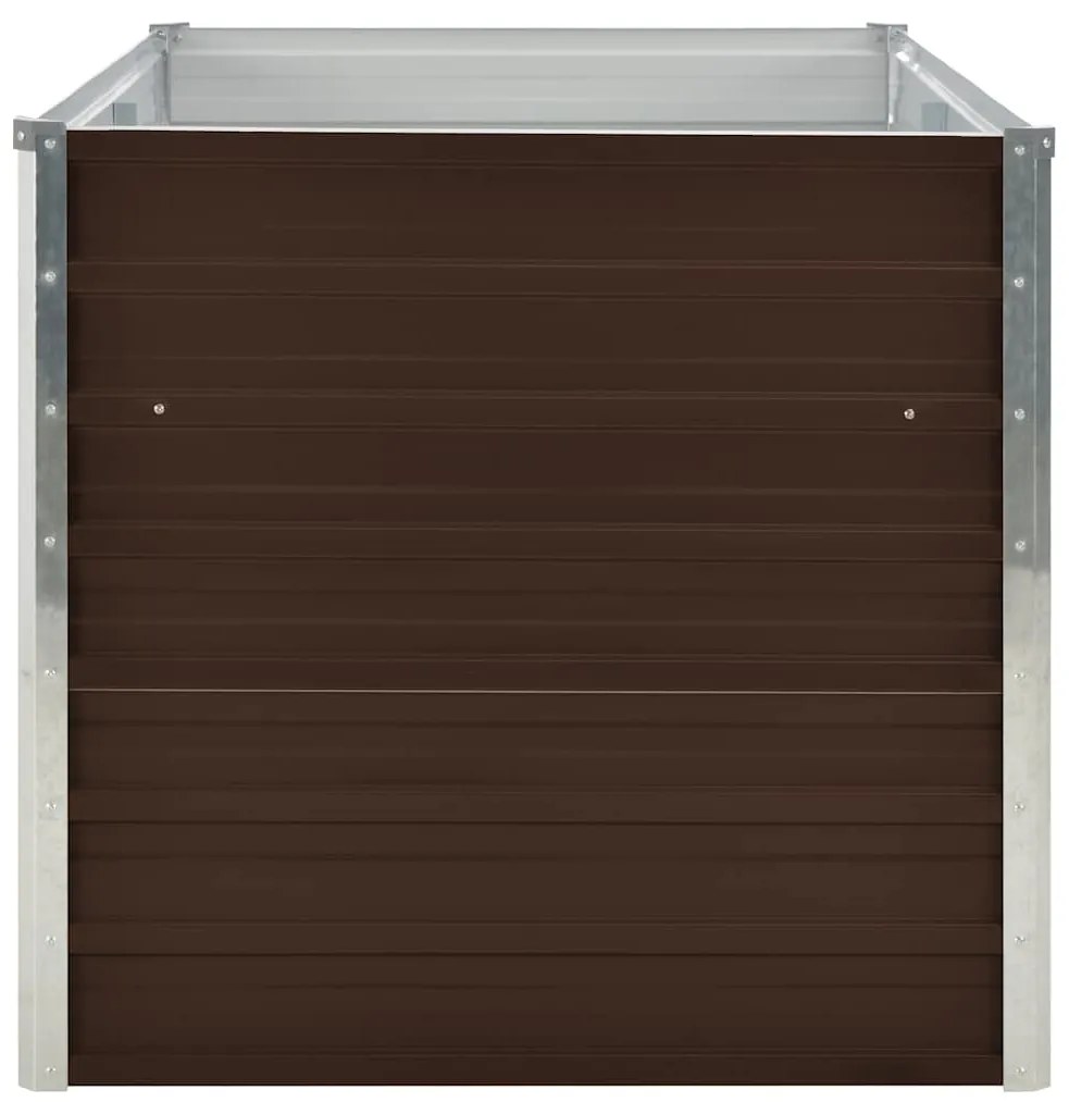 Canteiro de jardim elevado 160x80x77cm aço galvanizado castanho
