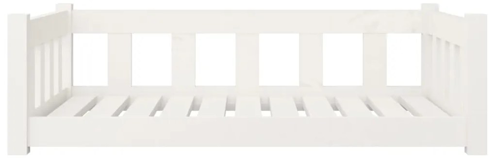 Cama para cães 95,5x65,5x28 cm madeira de pinho maciça branco
