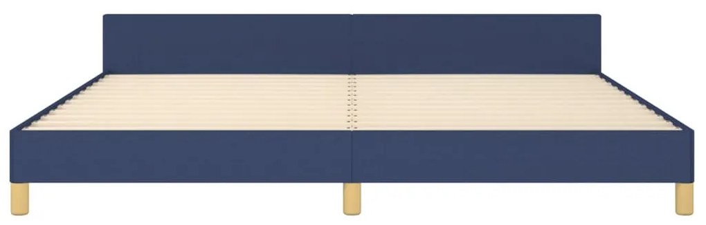 Estrutura de cama sem colchão 200x200 cm tecido azul