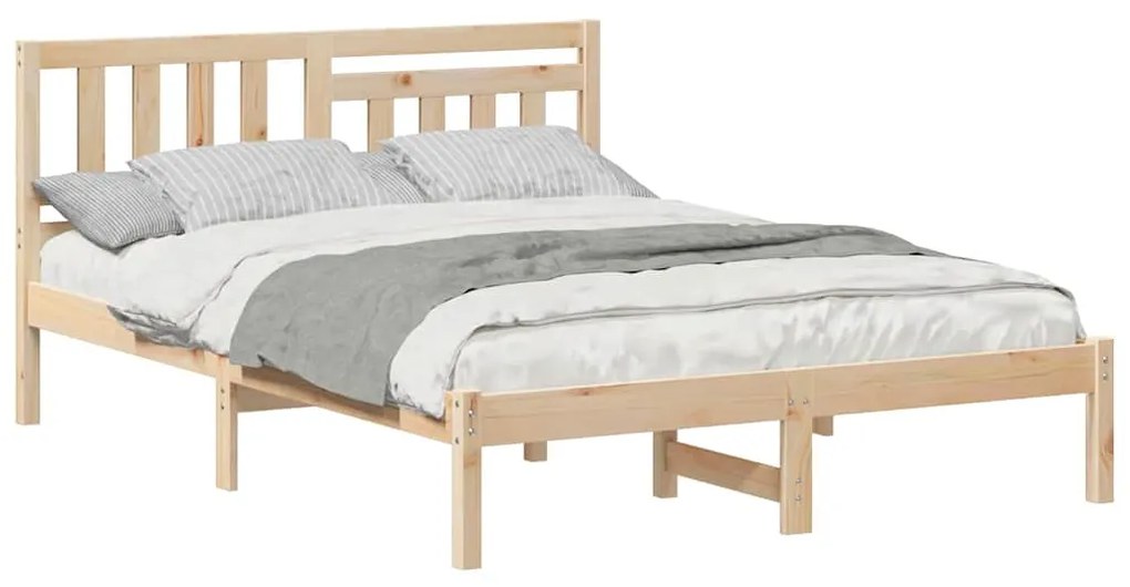 Estrutura da Cama com cabeceira Castanho 140 x 190 cm