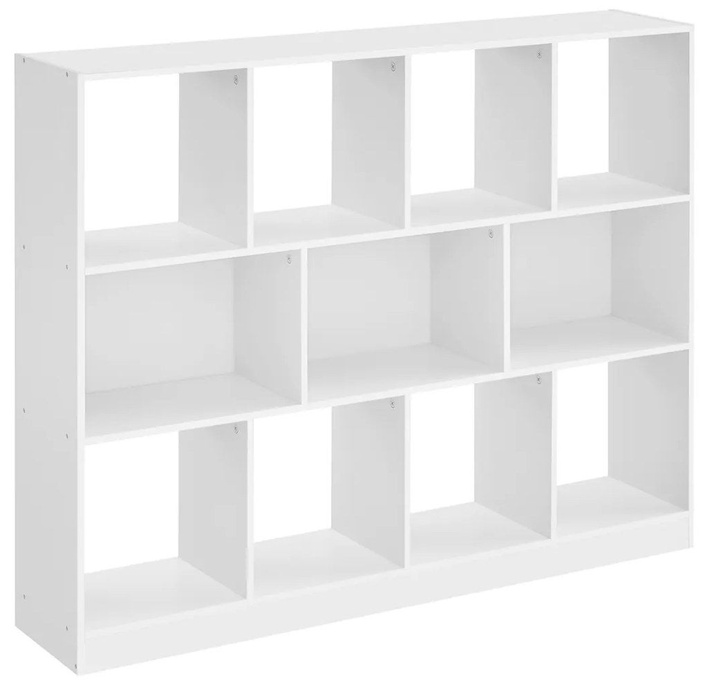 Estante livros com 11 compartimentos 30 x 126 x 100 cm branca