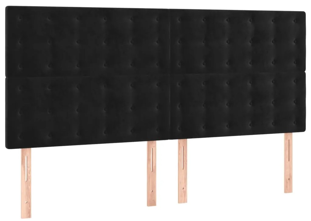 Cama com molas/colchão 180x200 cm veludo preto