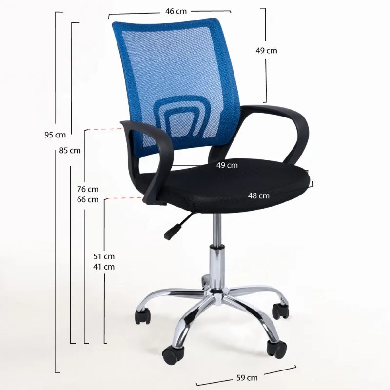 Cadeira Midi Pro - Azul e Preto