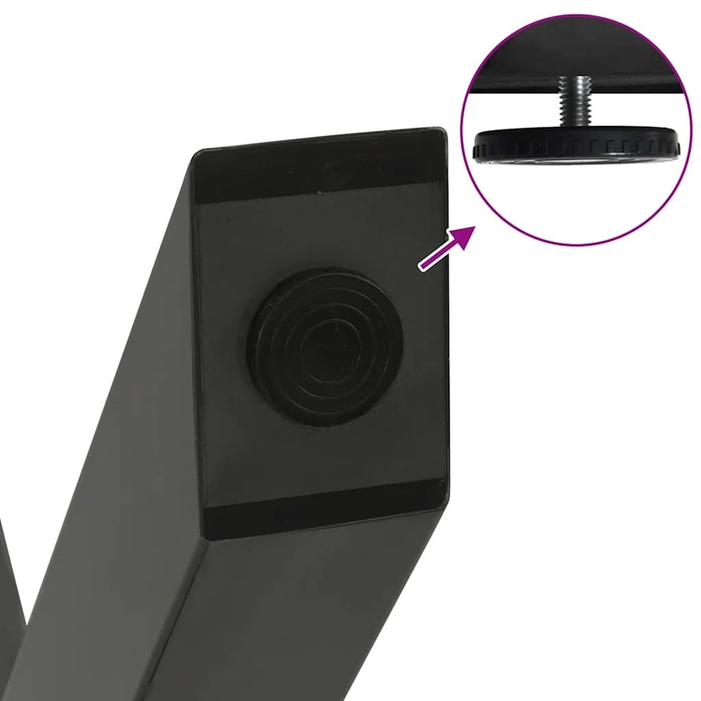 Pés para mesa de jantar em formato de X, 2 peças, antracite, 90x (72-7