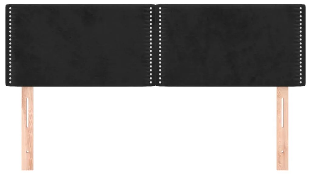 Cabeceira de cama 2 pcs veludo 72x5x78/88 cm preto