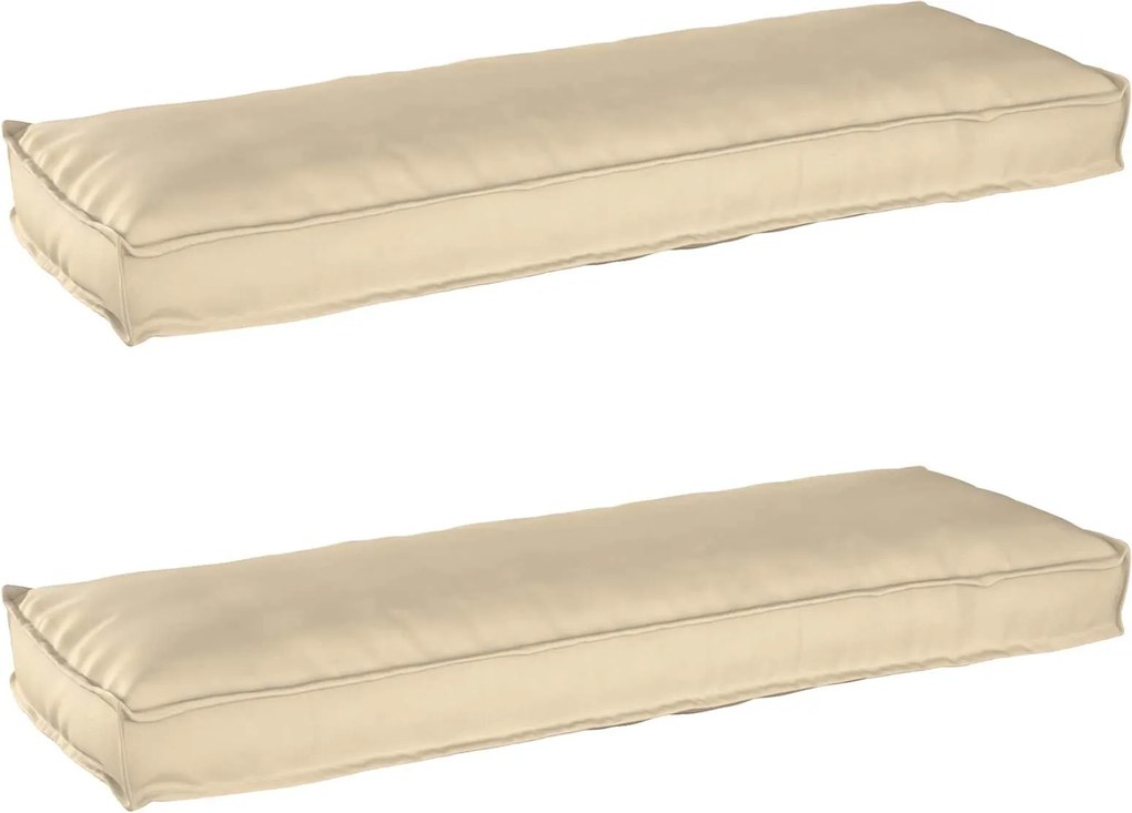 vidaXL Conjunto de Almofadas para Palete 2 pcs Bege 120 x 40 x 8 cm