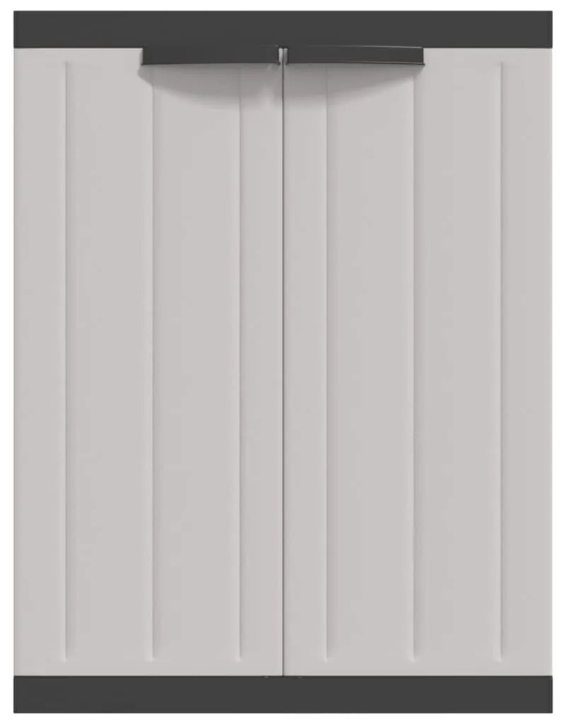 Móvel de arrumação para exterior 65x37x85 PP cinzento e preto