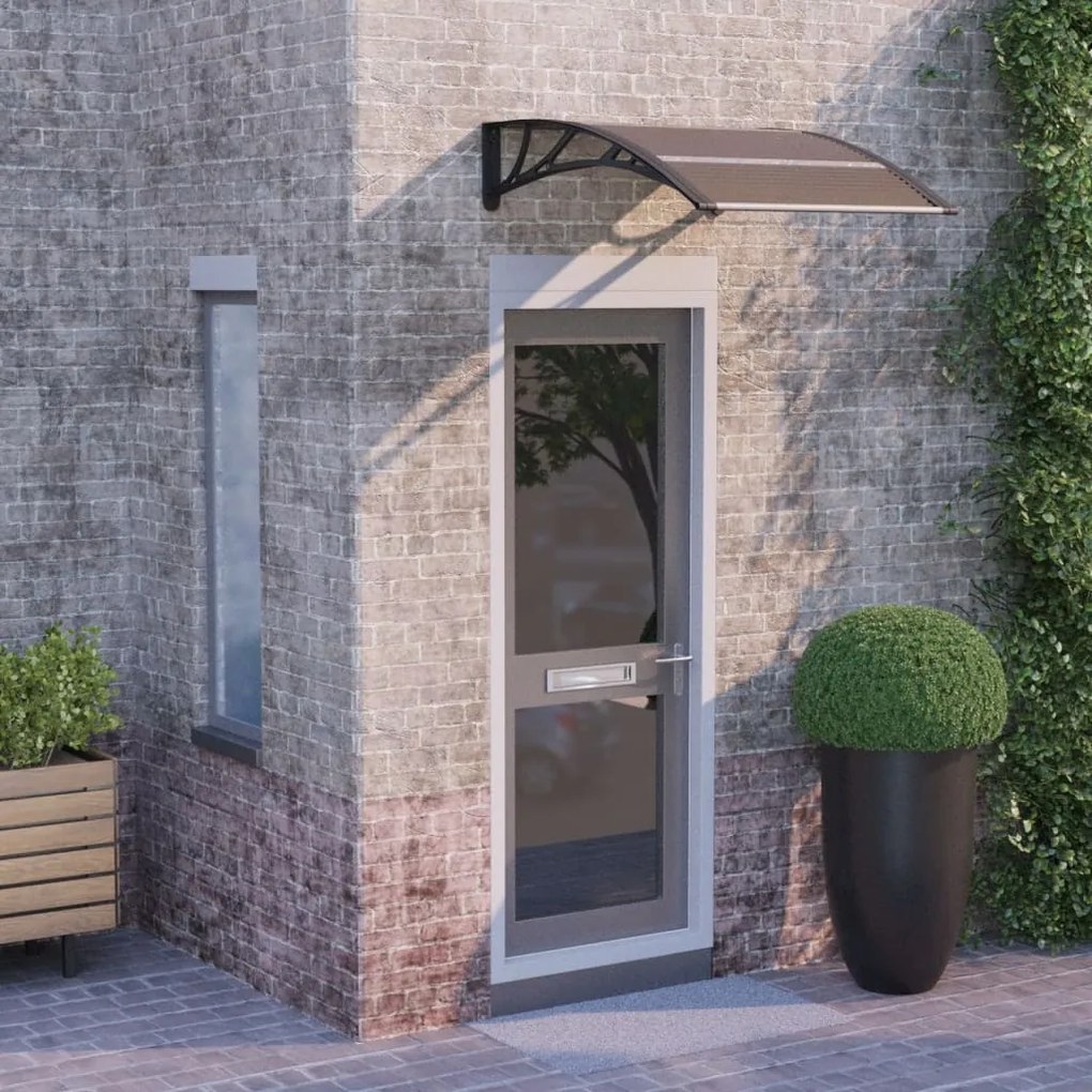 vidaXL Toldo para porta 100x75 cm policarbonato preto