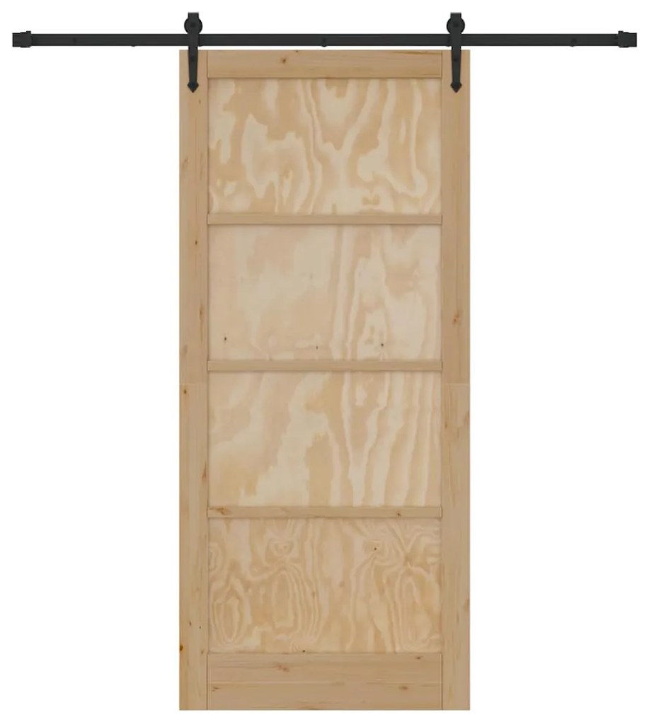Porta Deslizante vidaXL com Conjunto de Hardware 93x211 cm Madeira Sól