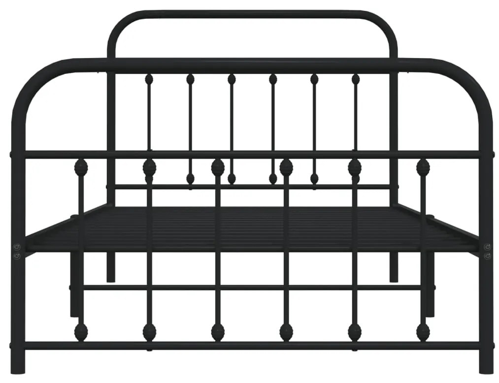 Estrutura de cama com cabeceira e pés 100x200 cm metal preto