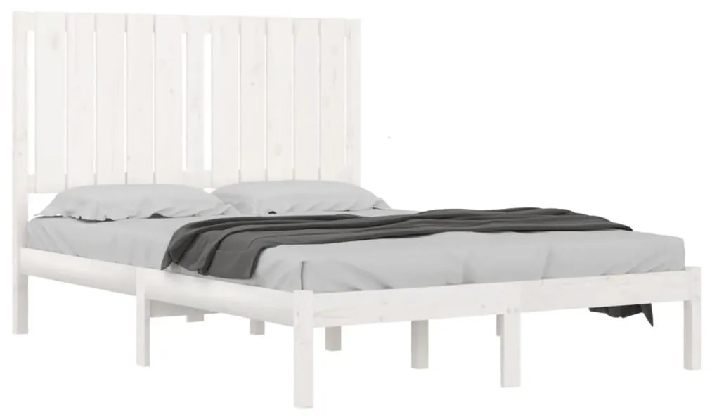 Estrutura de cama 120x200 cm pinho maciço branco