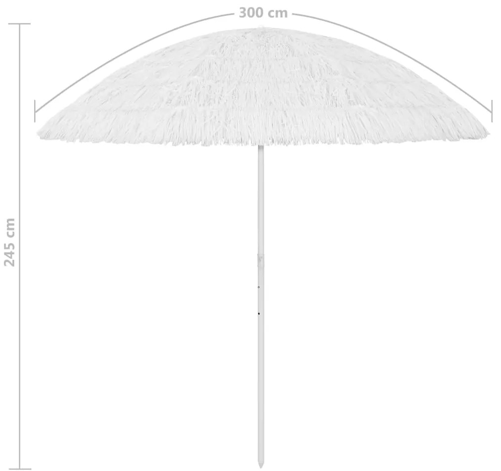 Guarda-sol de praia Hawaii 300 cm branco