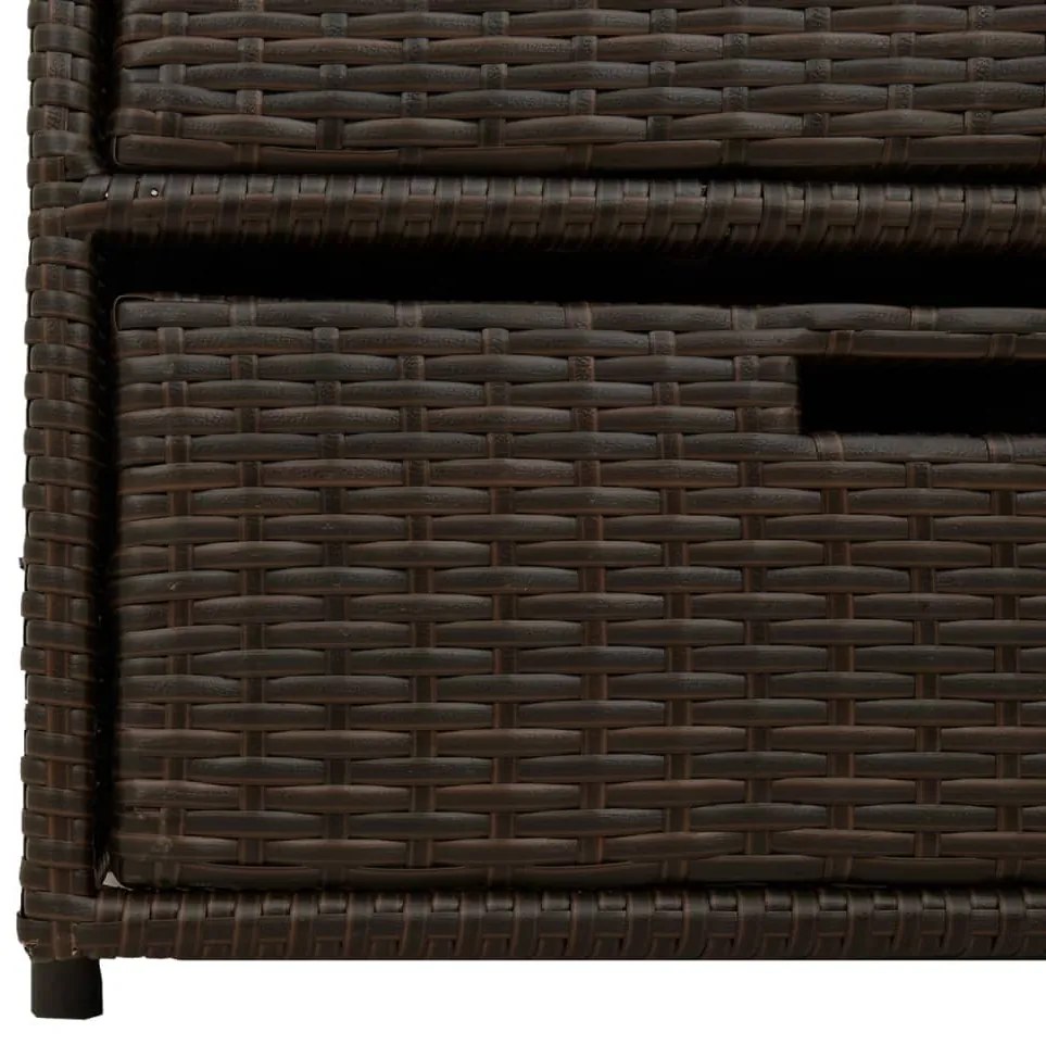 Armário de arrumação para jardim 55x59x69 cm vime PE castanho