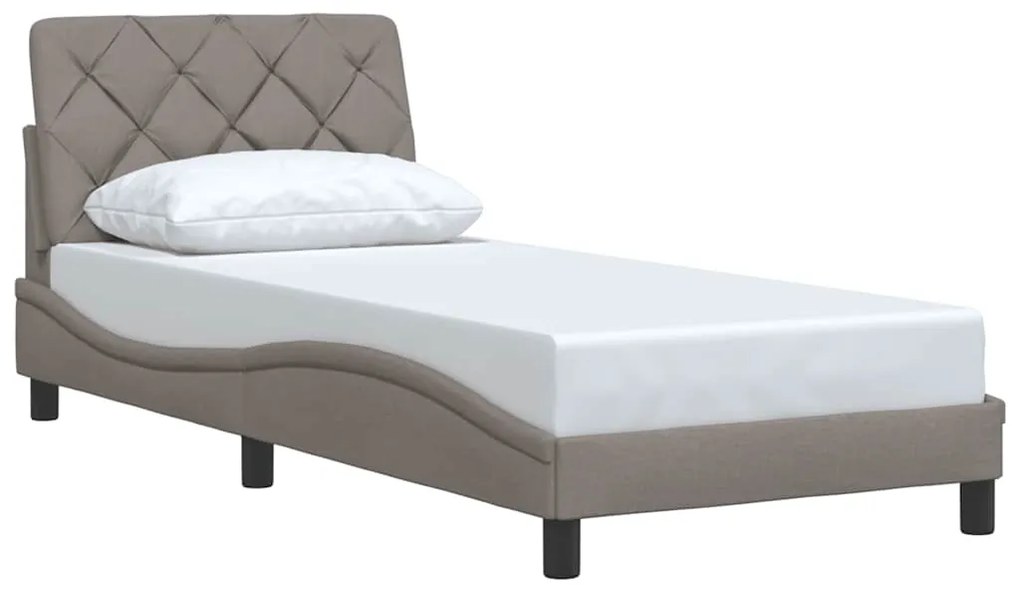 Estrutura de cama sem colchão 80x200 cm tecido cinzento