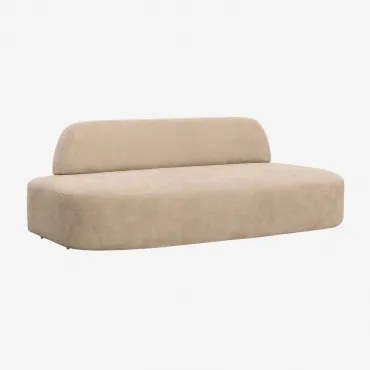 Sofá Modular De 3 Lugares Estofado Giorgia Chenille Castanho Areia Claro - Sklum