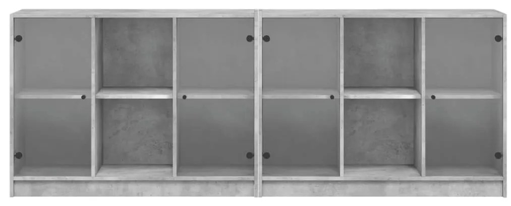 Estante c/ portas 204x37x75 cm derivados madeira cinza cimento