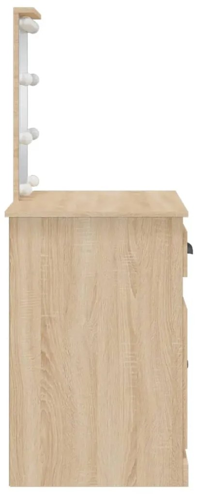 Toucador com luzes LED 90x42x132,5 cm carvalho sonoma