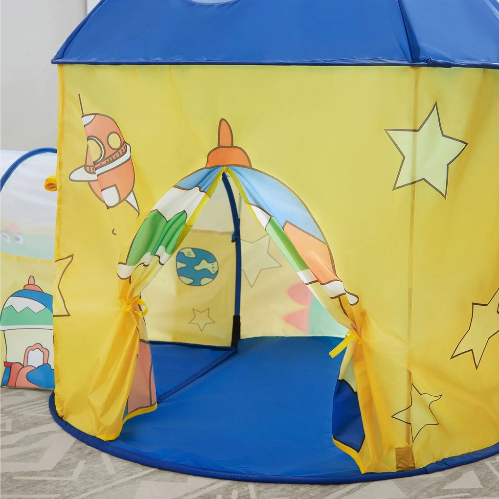 Tenda de brincar para crianças, 115 x 110 x 36 cm (BOLAS NÃO INCLUIDAS) amarela e azul
