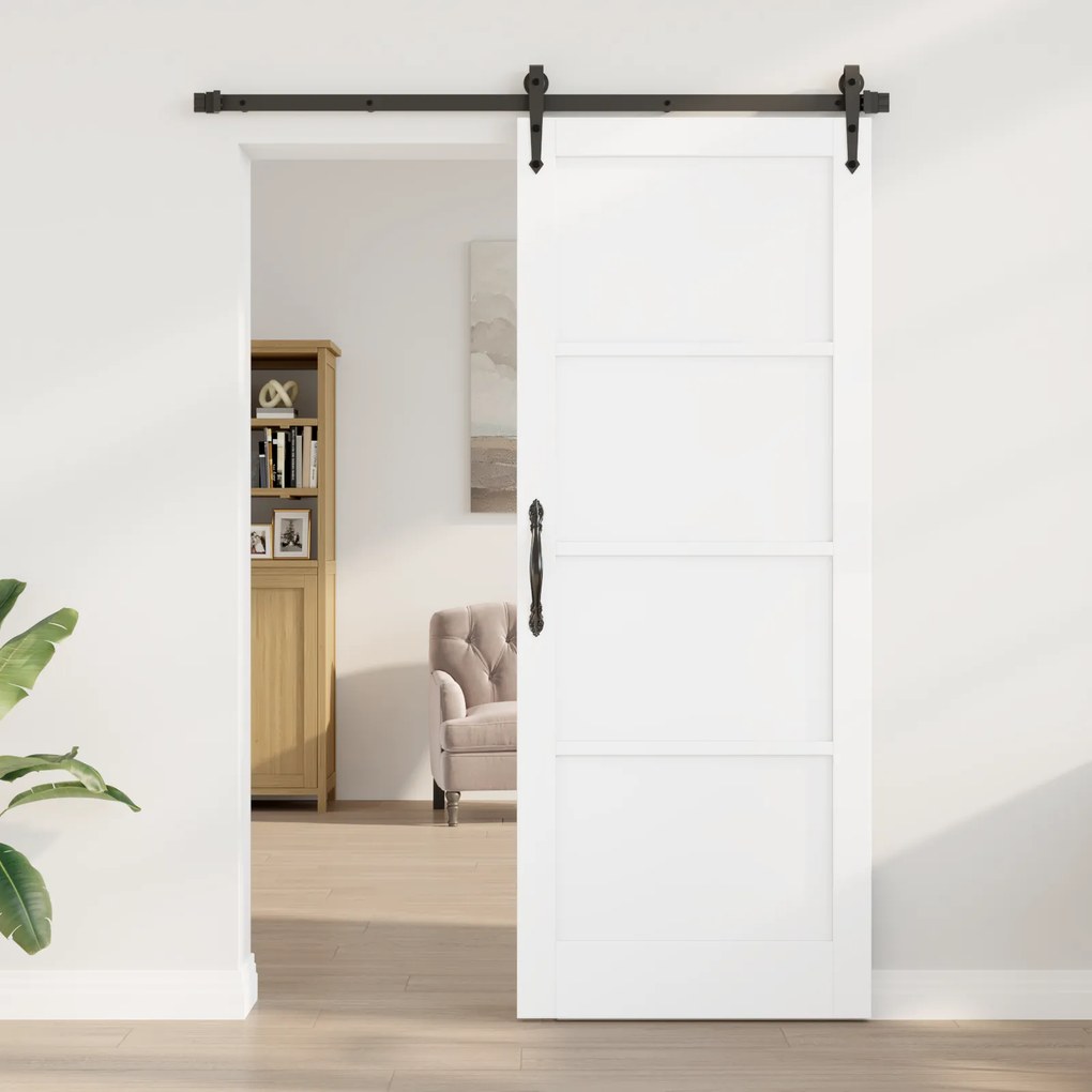 vidaXL Porta Interna "ORKDAL" Branca 83x211x4 cm Madeira Sólida de Pinheiro