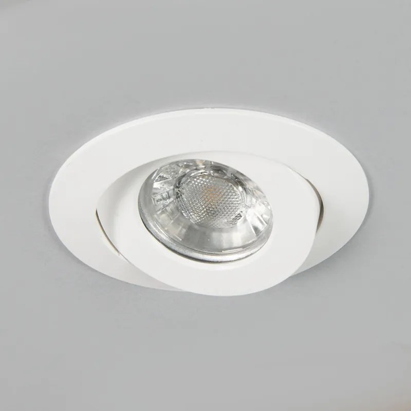 Conjunto de 3 focos embutidos brancos incl. LED IP44 - Relax LED Moderno