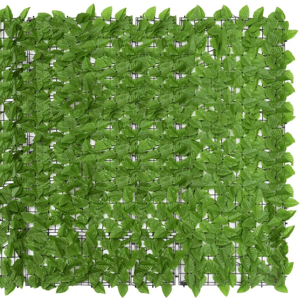 Tela de privacidade p/ varanda c/ folhas 300x150 cm verde