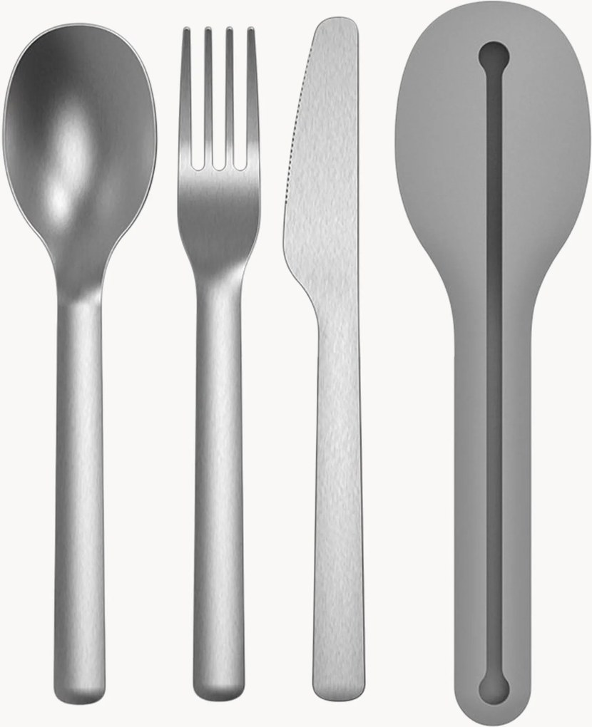 Conjunto de talheres de viagem Grey, conjunto de 4
