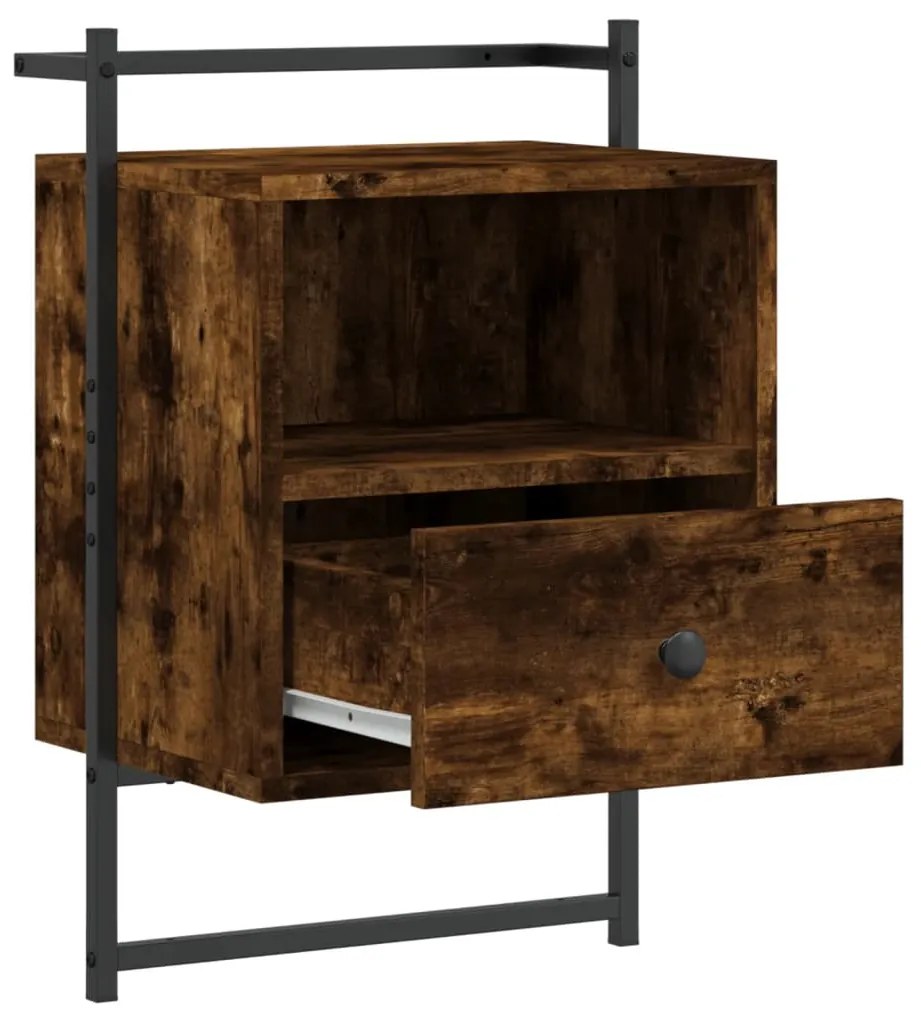 Mesas cabeceira 2 pcs 40x30x61cm deriv. madeira carvalho fumado