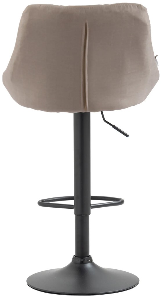 Banco de bar Lazio em tecido e com estrutura preta 46 x 83-104 x 49 cm Creme