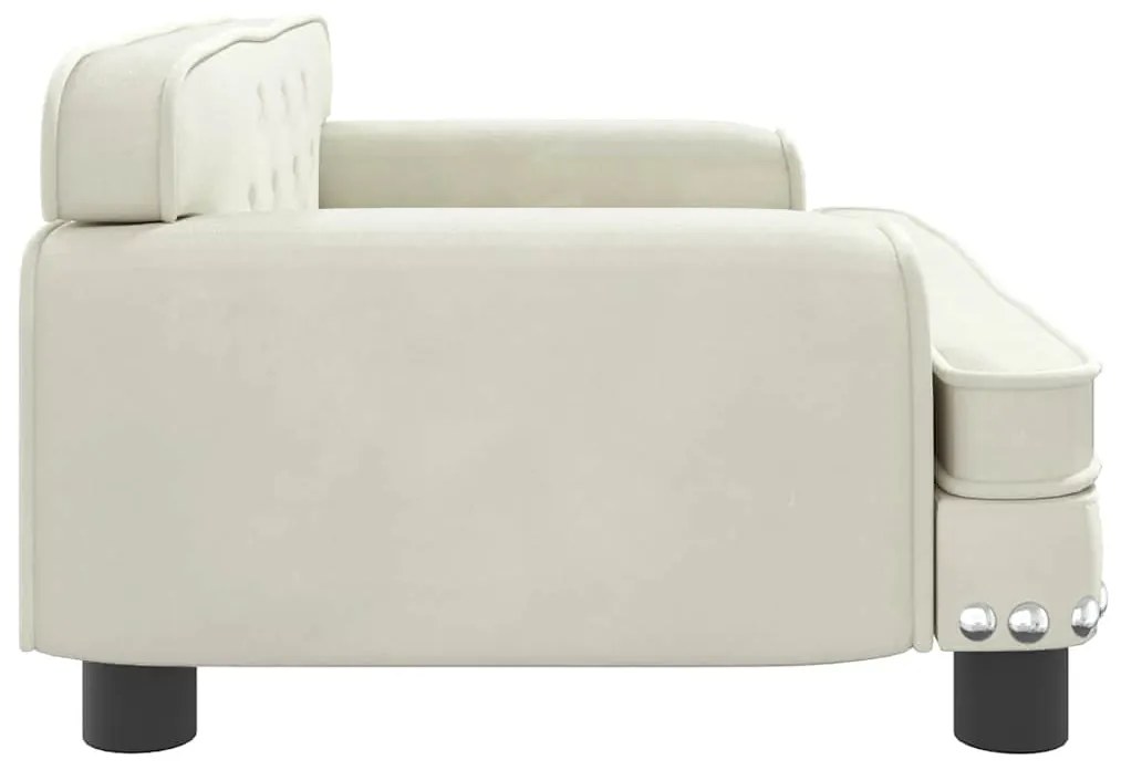 Cama para cães 70x45x30 cm veludo cor creme